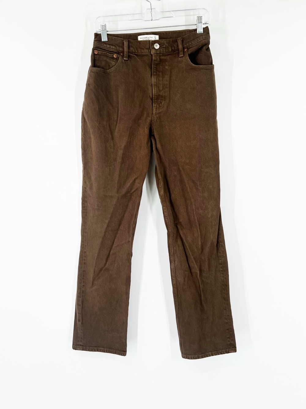 Abercrombie & Fitch Curve Love The ‘90s Straight Jeans Ultra High Rise Brown